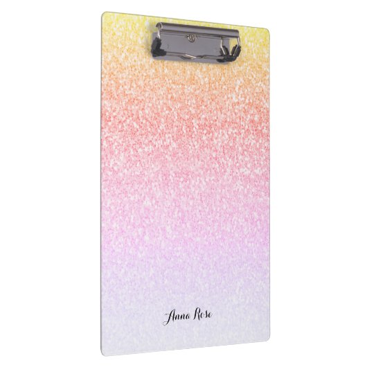 Rainbow Glitter Ombre Sparkle Glam Klembord (Rechts)