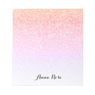 Rainbow Glitter Ombre Sparkle Glam-Notitieblok Notitieblok