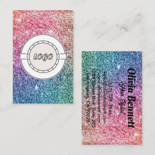 Rainbow Glitter opaal Glitter Haar Stylist Visitekaartje
