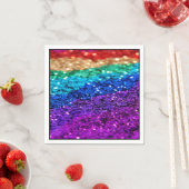 Rainbow Glitter Paper Party Napkins Servet (Insitu)