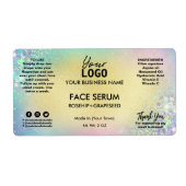 Rainbow Glitter Pastel Face Serum Etiket (Voorkant)