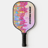 Rainbow glitter pickleball paddle (Voorkant)