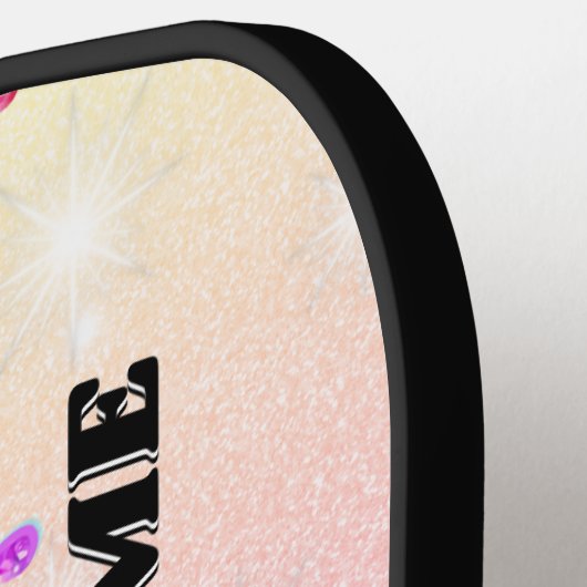 Rainbow glitter pickleball paddle (Links Detail)