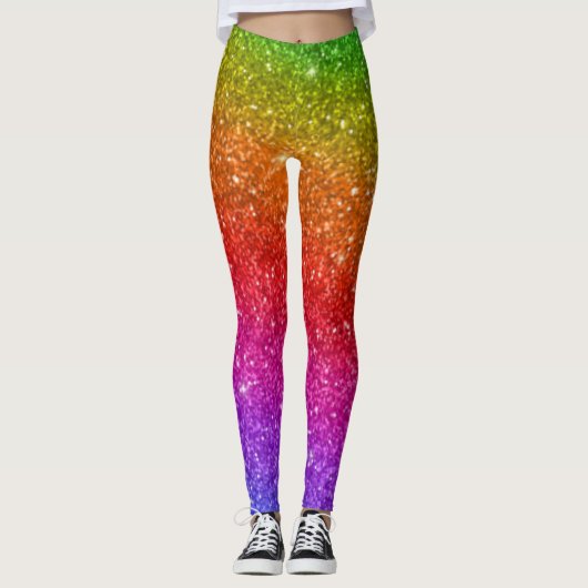 Rainbow Glitter Pride Leggings (Voorkant)