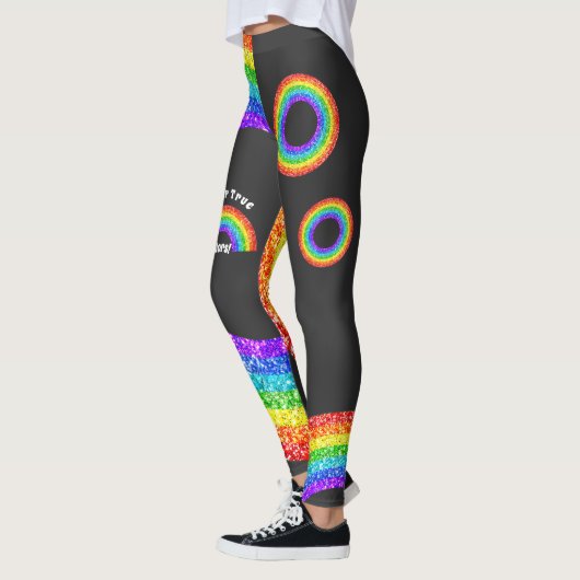 Rainbow Glitter Pride LGBT zijn jouw ware kleuren Leggings (Links)