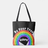 Rainbow Glitter Pride LGBT zijn jouw ware kleuren Tote Bag (Achterkant)