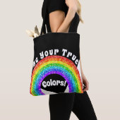 Rainbow Glitter Pride LGBT zijn jouw ware kleuren Tote Bag (Dichtbij)