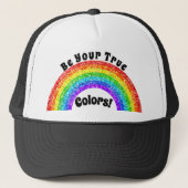 Rainbow Glitter Pride LGBT zijn jouw ware kleuren Trucker Pet (Voorkant)