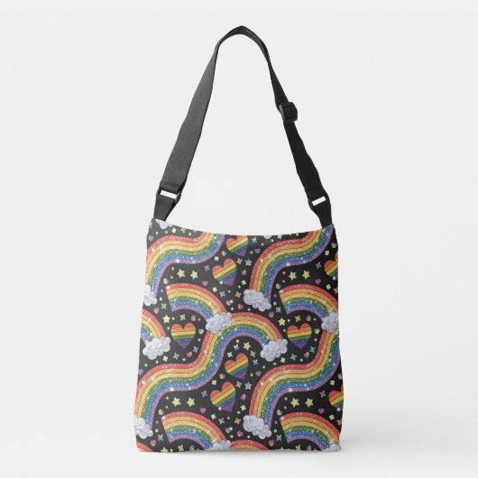 Rainbow Glitter Pride | Mousserende LGBTQ+ Crossbody Tas (Voorkant)