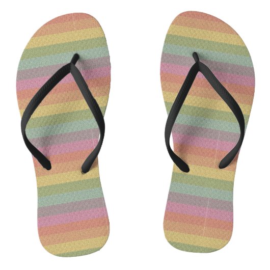 Rainbow Glitter Print Metallic Wedbruidebruin Teenslippers (Voetbed)