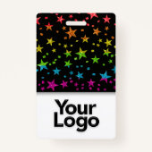 Rainbow Glitter Professional Photo Employee Name Badge (Achterkant)