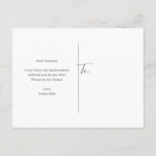 Rainbow Glitter Quinceanera Dama Uitnodiging (Achterkant)