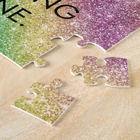 Rainbow Glitter Quote Legpuzzel (Zijkant)
