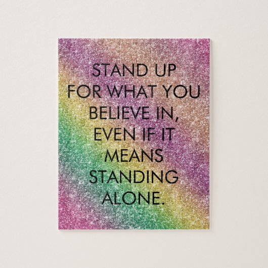 Rainbow Glitter Quote Legpuzzel (Verticaal)