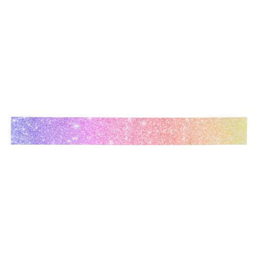 Rainbow Glitter Satin Ribbon Satijnen Lint (Voorkant)