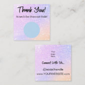 Rainbow Glitter Scratch Off Korting Kaart Vierkante Visitekaartje (Voorkant / Achterkant)