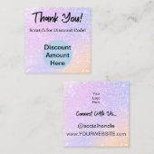 Rainbow Glitter Scratch Off Korting Kaart Vierkante Visitekaartje (Voorkant / Achterkant)