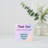 Rainbow Glitter Scratch Off Korting Kaart Vierkante Visitekaartje (Staand voorkant)