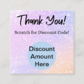 Rainbow Glitter Scratch Off Korting Kaart Vierkante Visitekaartje (Voorkant)