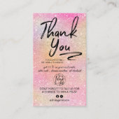 Rainbow glitter script foto logo orde dank je wel visitekaartje (Voorkant)