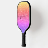 Rainbow glitter script name pickleball paddle (Links)