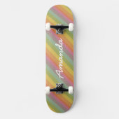 Rainbow Glitter skateboard gepersonaliseerd met na (Voorkant)