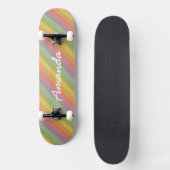 Rainbow Glitter skateboard gepersonaliseerd met na (Voorkant)