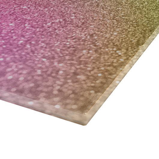 Rainbow Glitter Snijplank (Hoek)