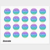 Rainbow Glitter Sparkle Glam Party Favor Custom Ronde Sticker (Vel)