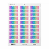Rainbow Glitter Sparkle Glam Party Uitnodiging Etiket (Full Sheet)