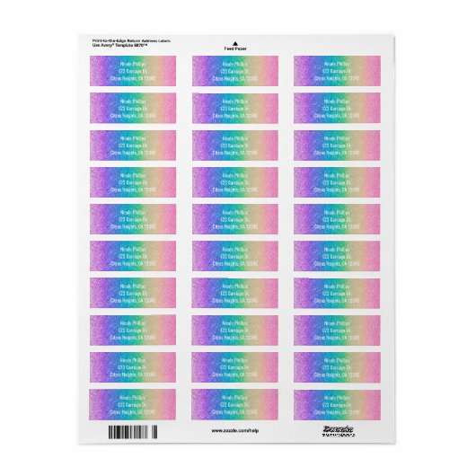 Rainbow Glitter Sparkle Glam Party Uitnodiging Etiket (Full Sheet)