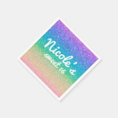 Rainbow Glitter Sparkle Glam Verjaardagsfeest Cust Servetten (Hoek)
