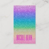 Rainbow Glitter Sparkle Glamour Girl Chic Visitekaartje (Voorkant)