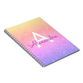 Rainbow Glitter Sparkle Monogram Notitieboek (Rechterzijde)