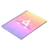 Rainbow Glitter Sparkle Monogram Notitieboek (Linkerzijde)