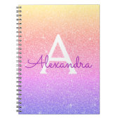 Rainbow Glitter Sparkle Monogram Notitieboek (Voorkant)