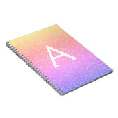 Rainbow Glitter Sparkle Monogram Notitieboek (Rechterzijde)