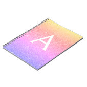 Rainbow Glitter Sparkle Monogram Notitieboek (Linkerzijde)