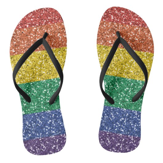 Rainbow Glitter Sparkle Pride Teenslippers (Voetbed)