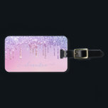 Rainbow glitter sparkle script modern girly script bagagelabel<br><div class="desc">Rainbow glitter sparkle script modern,  meisjes gepersonaliseerd ontwerp;</div>