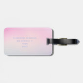 Rainbow glitter sparkle script modern girly script bagagelabel (Achterkant horizontaal)