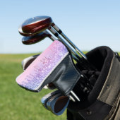 Rainbow glitter sparkle script modern girly script golfheadcover (Insitu)