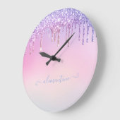 Rainbow glitter sparkle script modern girly script grote klok (Hoek)