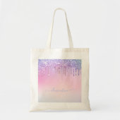 Rainbow glitter sparkle script modern girly script tote bag (Voorkant)