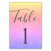 Rainbow Glitter Sparkle Tafelnummer (Voorkant)