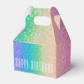 Rainbow Glitter Sparkle Verjaardagsfeestje Glam Bedankdoosjes (Voorkant Zijde)