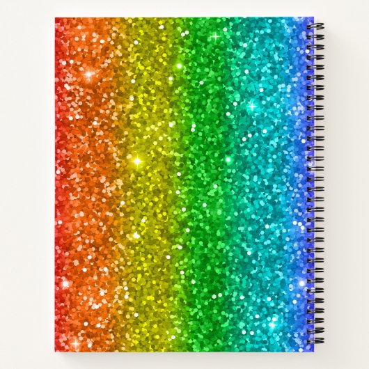 Rainbow Glitter Spiraal Notitieboek (Achterkant)