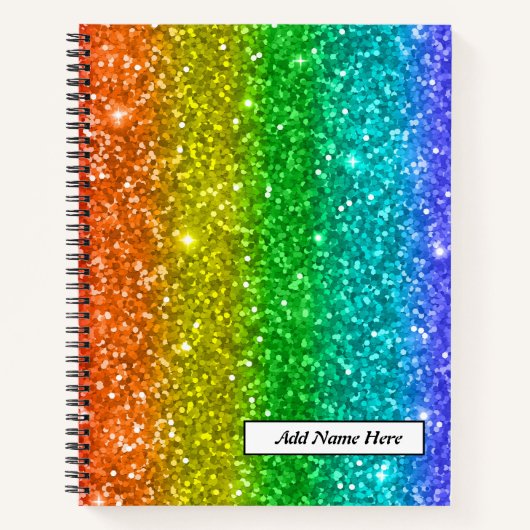 Rainbow Glitter Spiraal Notitieboek (Voorkant)