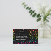 Rainbow Glitter Stars Professional Colorful Fun Visitekaartje (Staand voorkant)