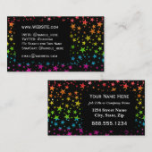 Rainbow Glitter Stars Professional Colorful Fun Visitekaartje (Voorkant / Achterkant)